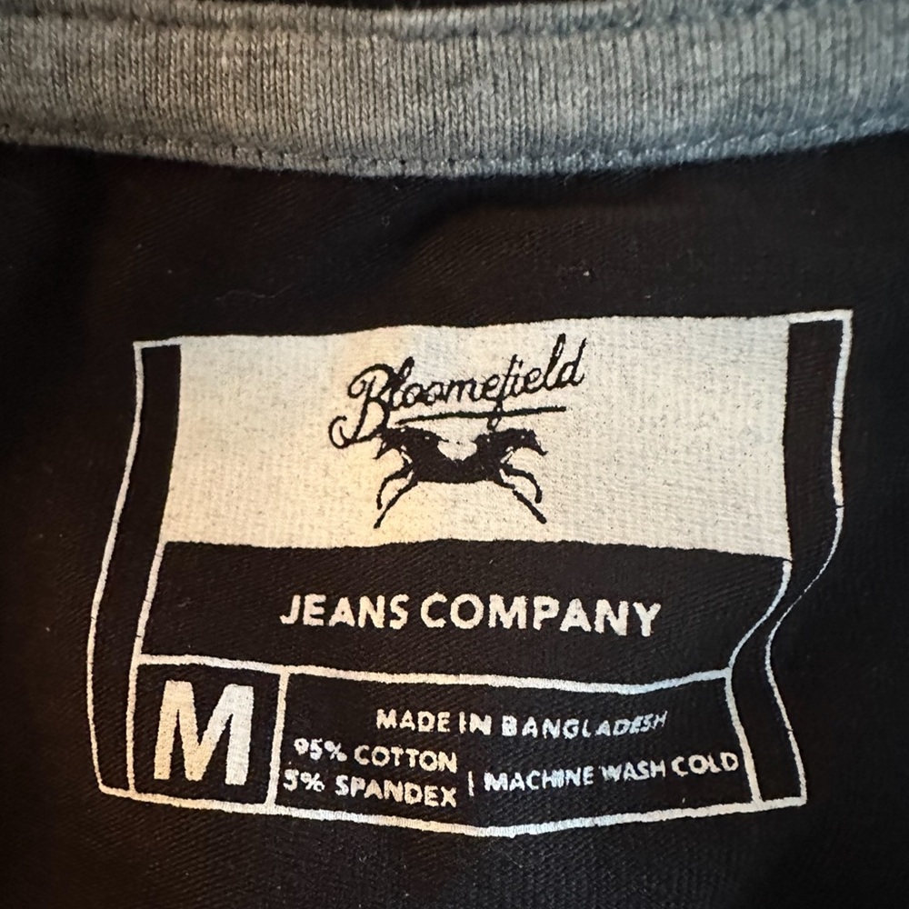 Men’s Bloomefield Jeans Co T-Shirt Black‎ w/ white Logo Size Medium - Picture 4 of 5